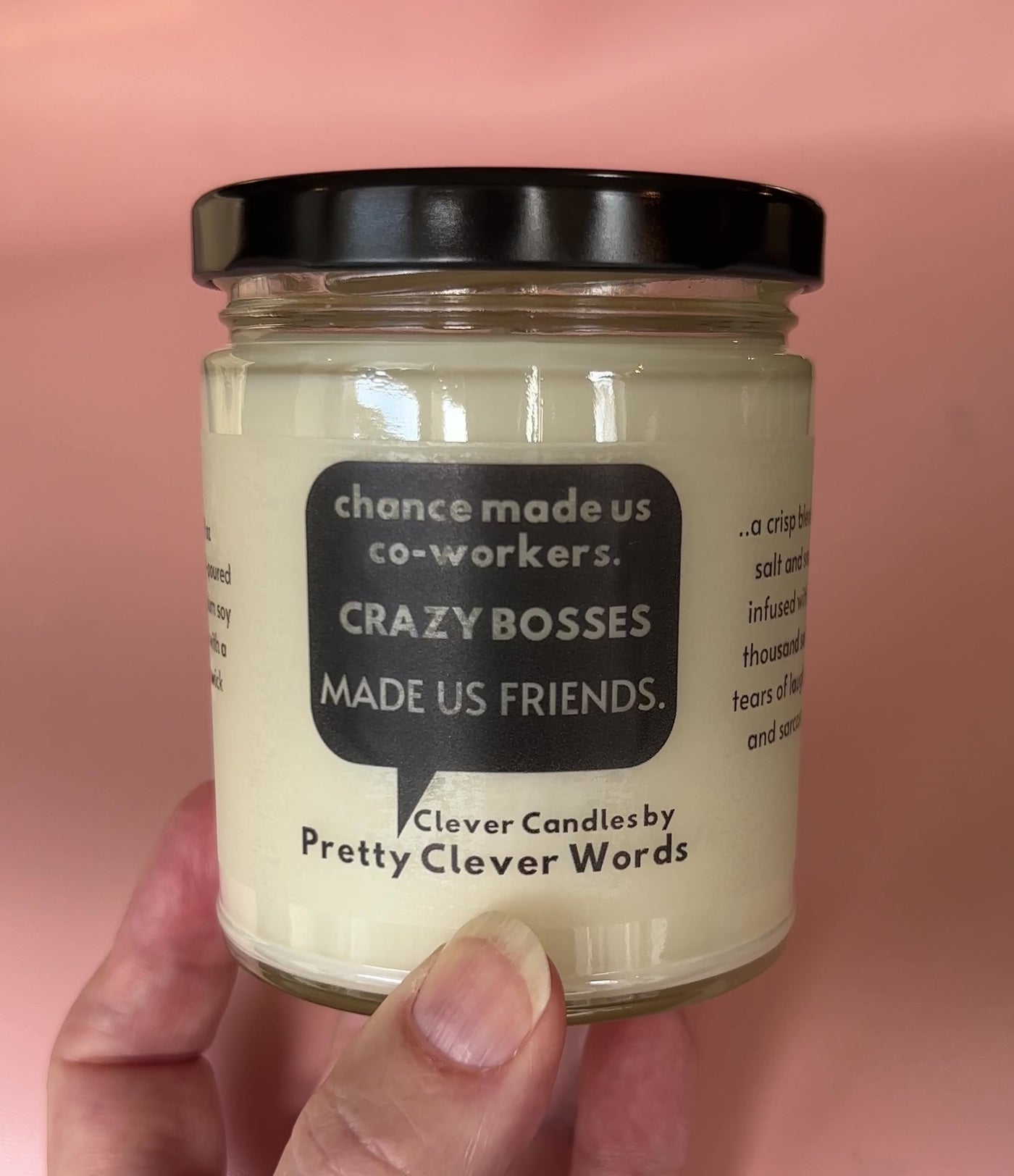 crazy bosses co-workers word bubble - salt life candle