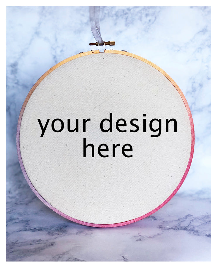 a custom hoop art piece