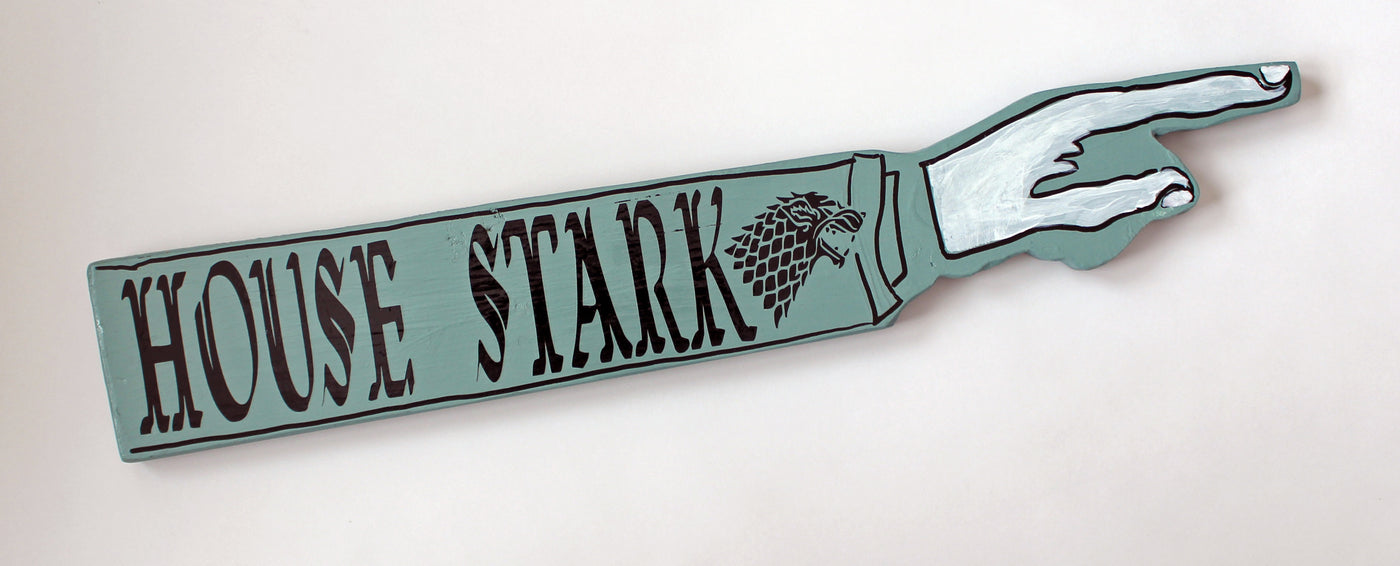 Thrones Collection - wooden pointy finger signs - Pretty Clever Words