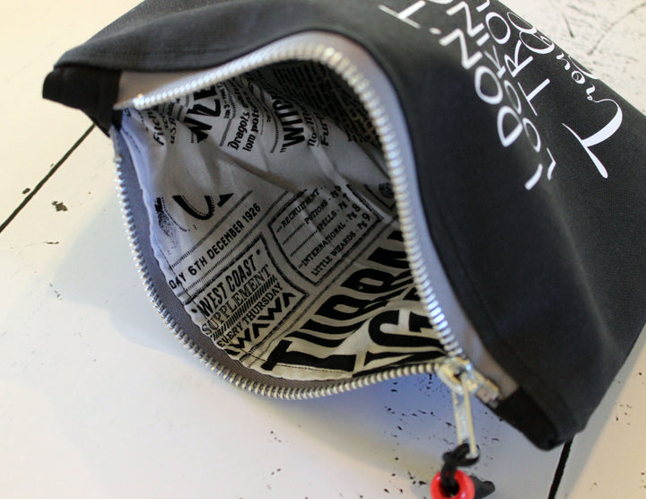 what is life without a little risk - canvas zip bag