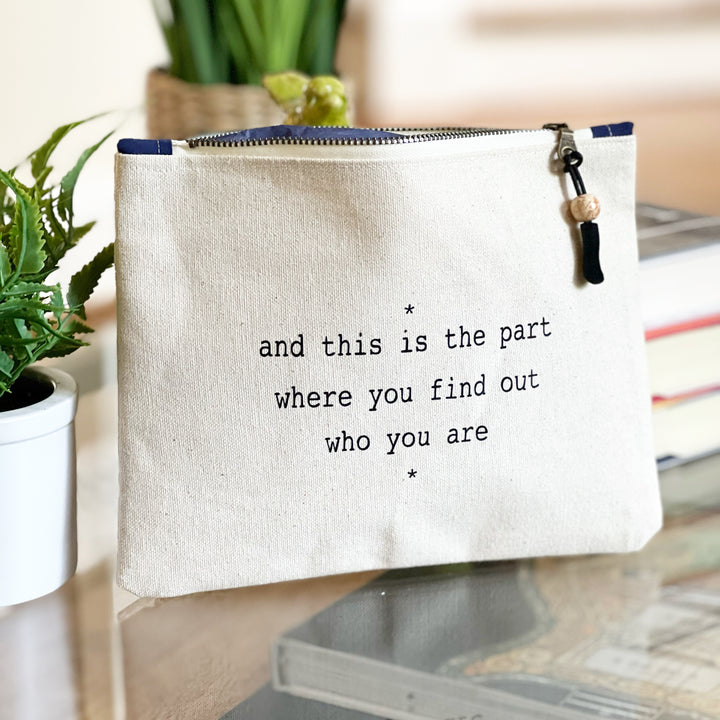 mini canvas makeup medication money zip bag