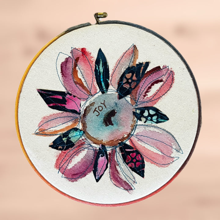 joy - word hoop art