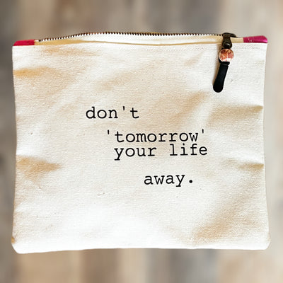 mini canvas makeup medication money zip bag
