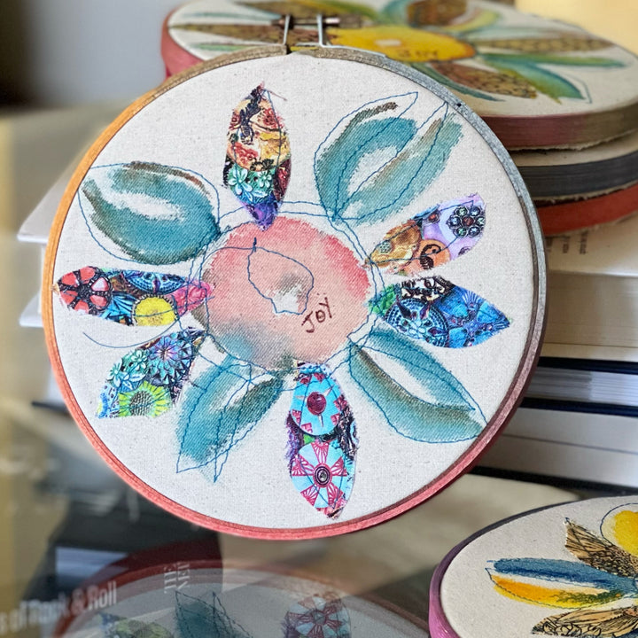 joy more - word hoop art