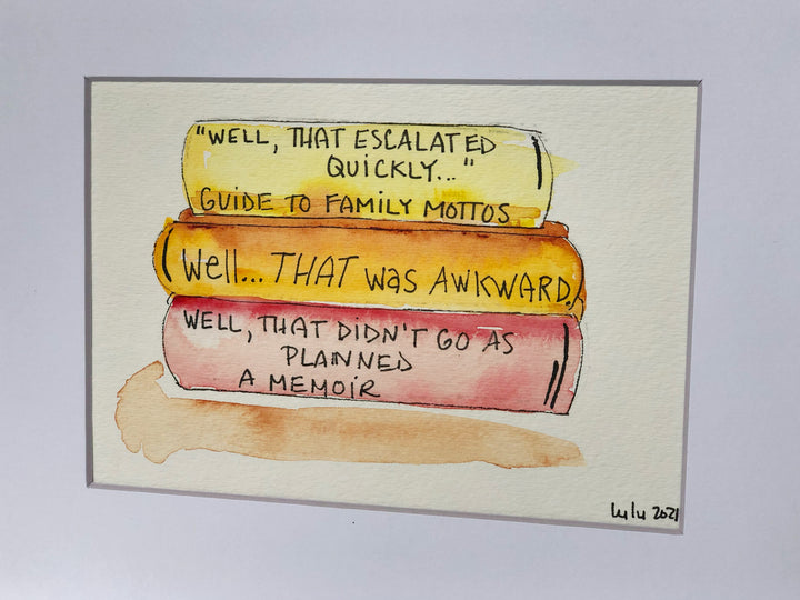 true life bookshelf vol. 8  - watercolor print
