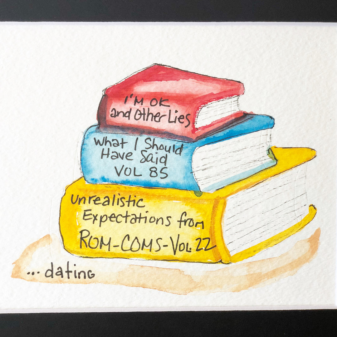 true life bookshelf vol. 18  - watercolor print