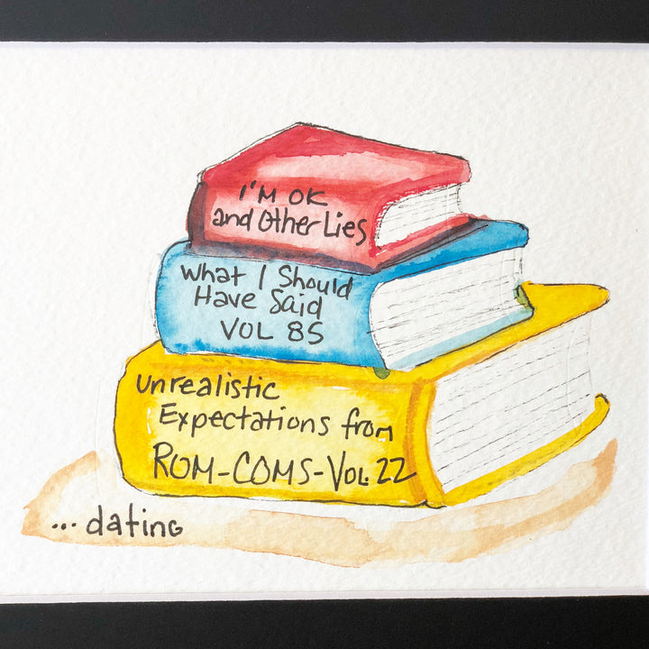 true life bookshelf vol. 18  - watercolor print