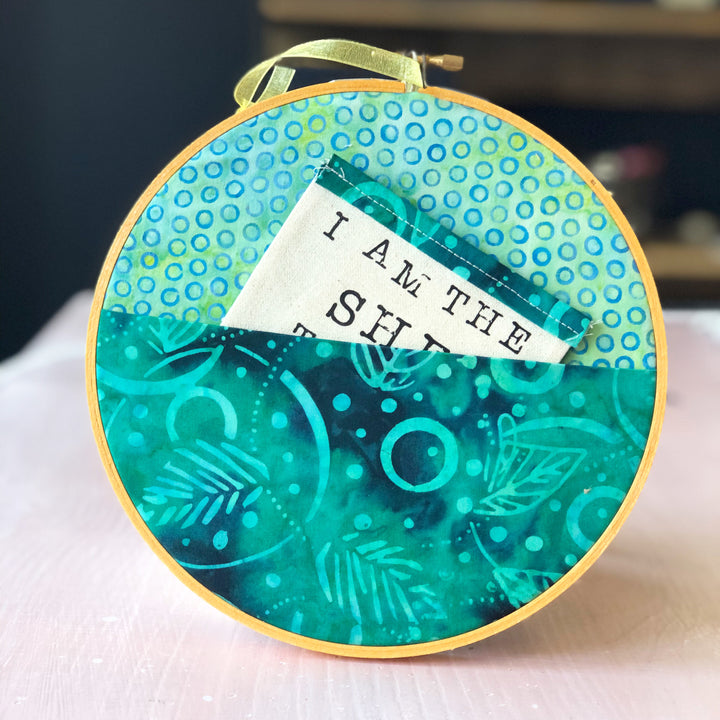 leafy green pocket hoop art