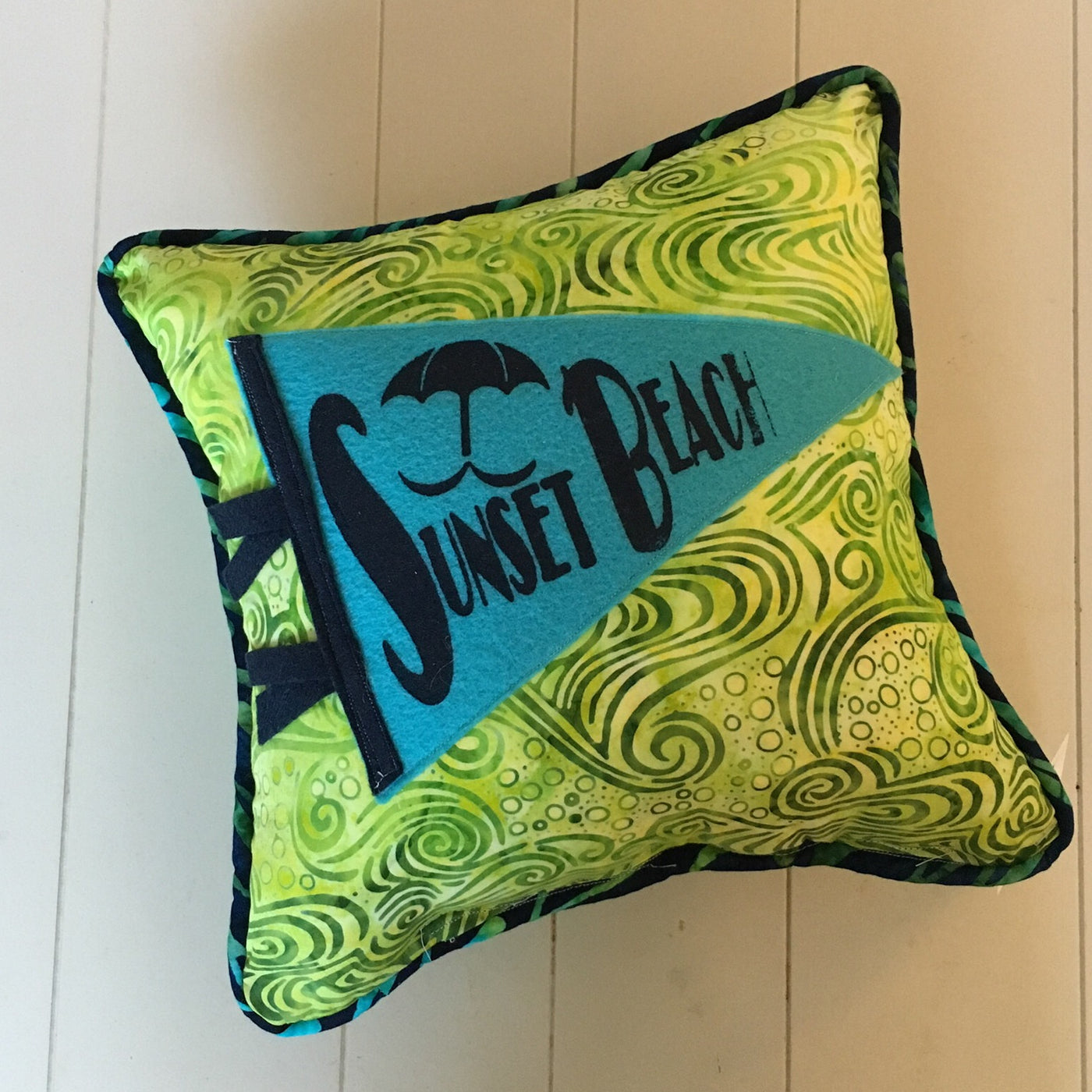 Sunset Beach pennant pillows - Pretty Clever Words