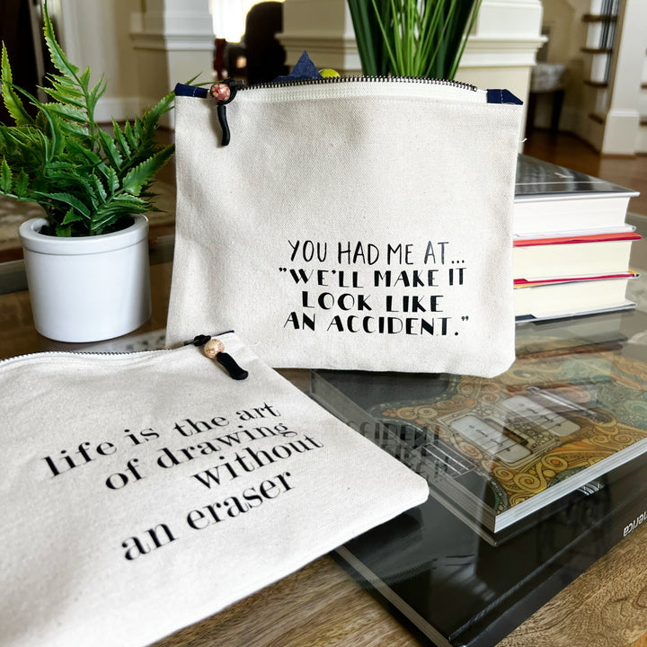 mini canvas makeup medication money zip bag group 3