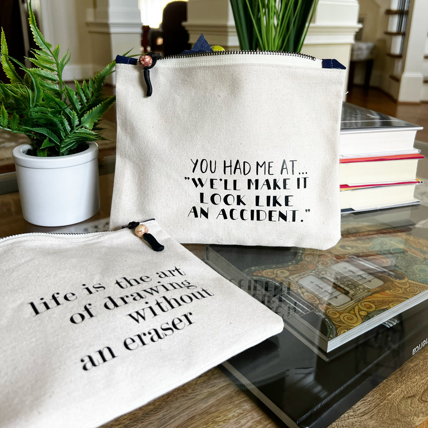 mini canvas makeup medication money zip bag group 3