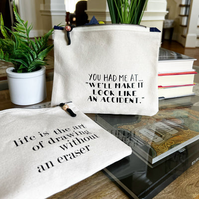 mini canvas makeup medication money zip bag group 3