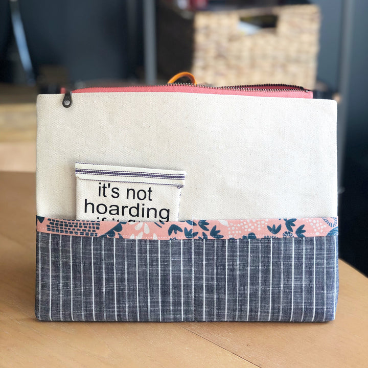 clever pockets - canvas zip bag