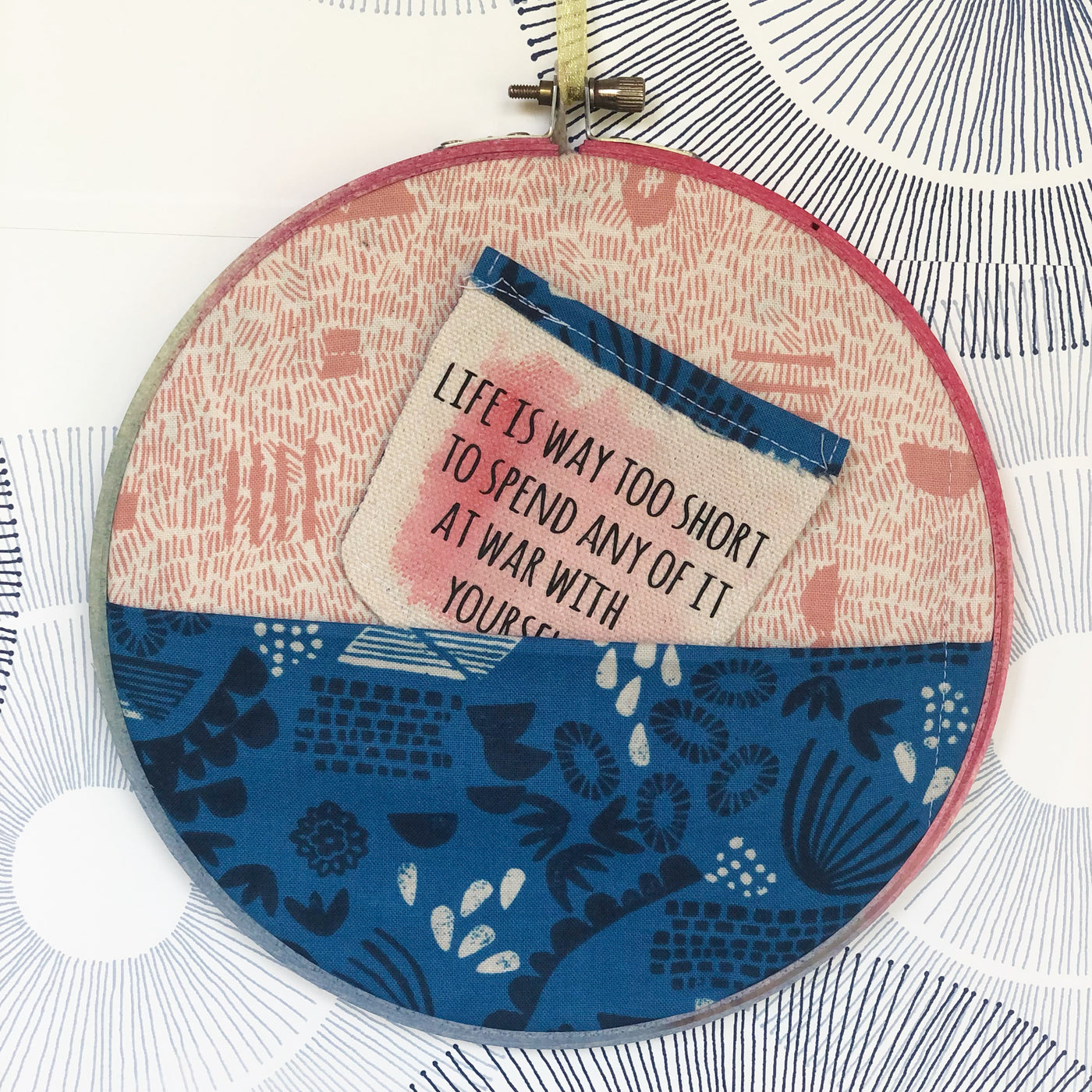 life is way too short - pocket hoop art
