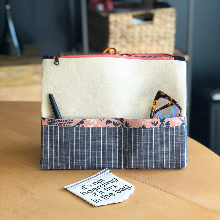 clever pockets - canvas zip bag