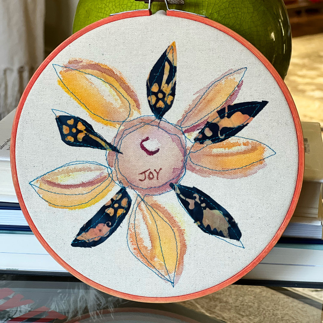 joy more - word hoop art