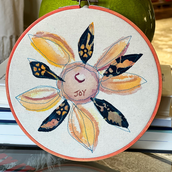 joy more - word hoop art