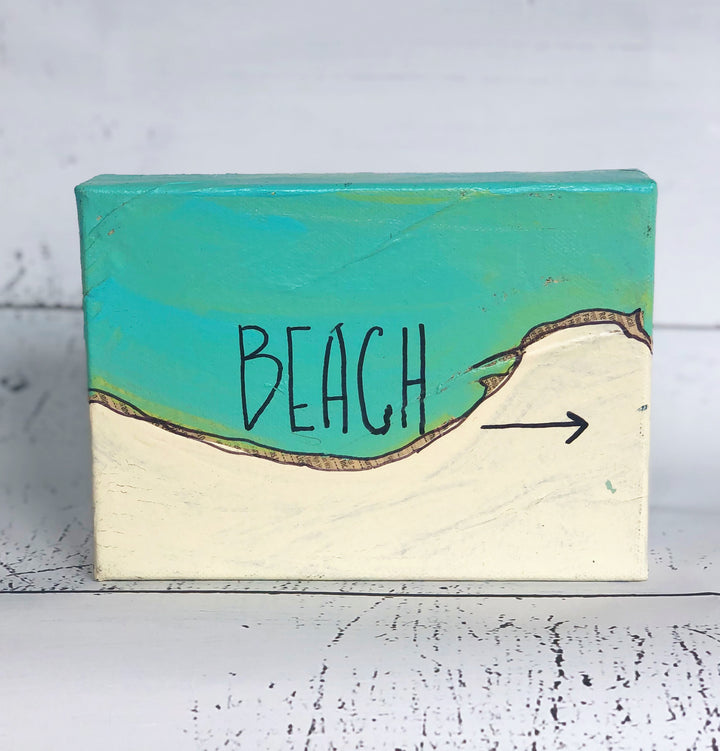 beach canvas word art