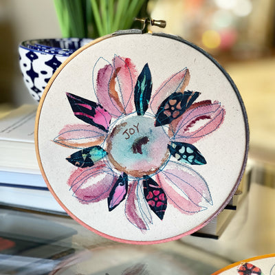 joy - word hoop art