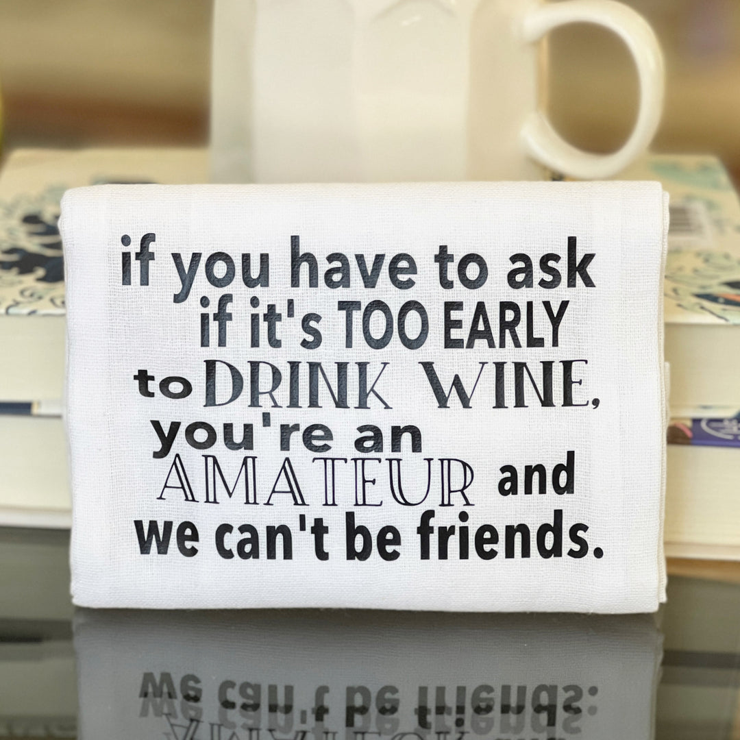 wine amateur - humorous bar kitchen towel SM