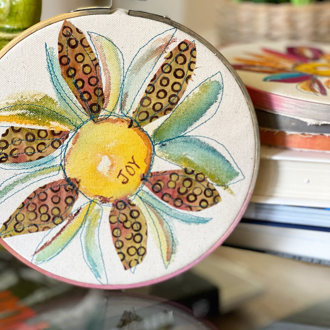 joy - word hoop art