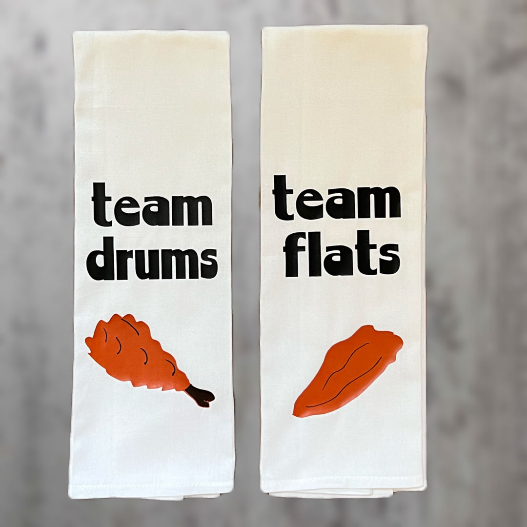 flats or drums? - humorous bar kitchen towel LG