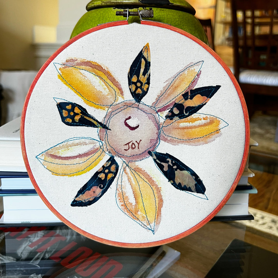 joy more - word hoop art