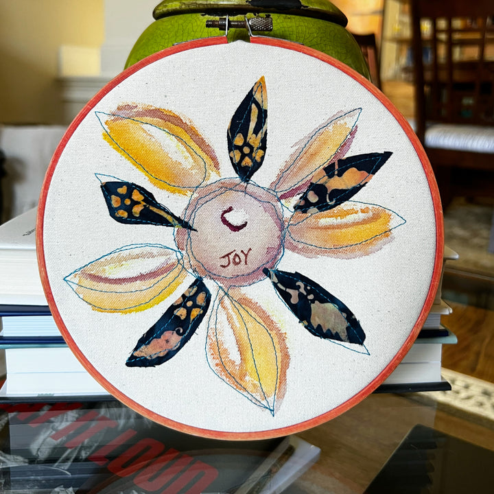joy more - word hoop art