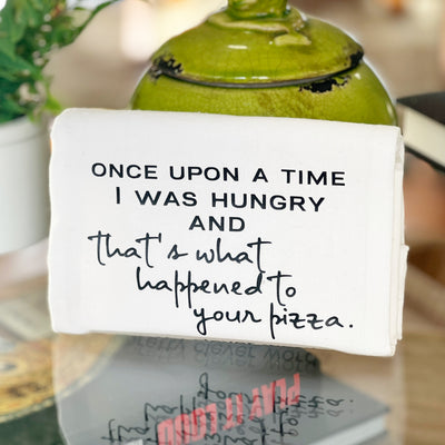 i was hungry and ate your pizza - humorous bar kitchen towel SM
