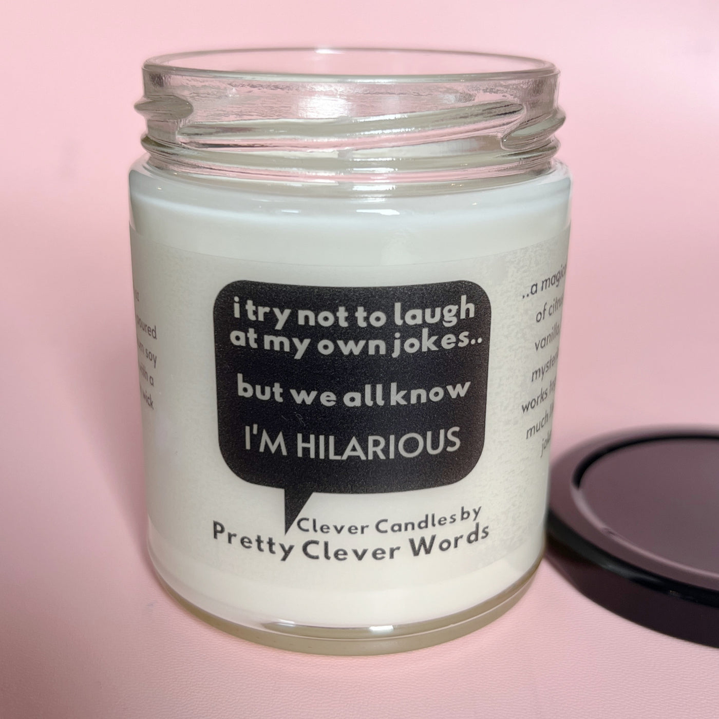 we all know I'm hilarious word bubble - vanilla lime candle