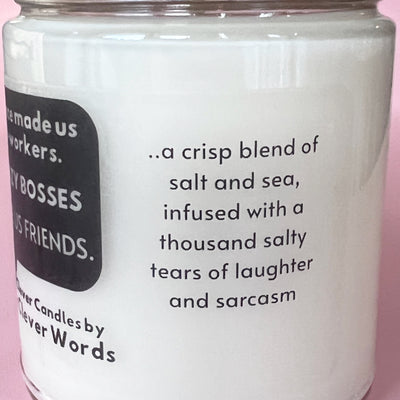 crazy bosses co-workers word bubble - salt life candle