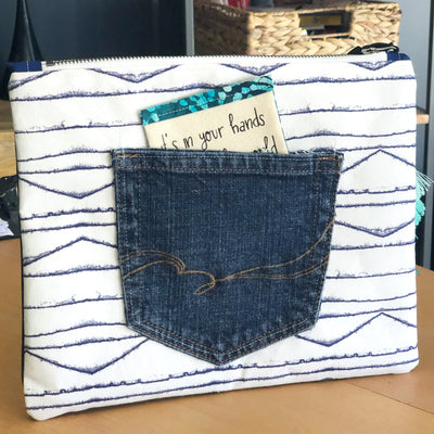 pocket blues - canvas zip bag