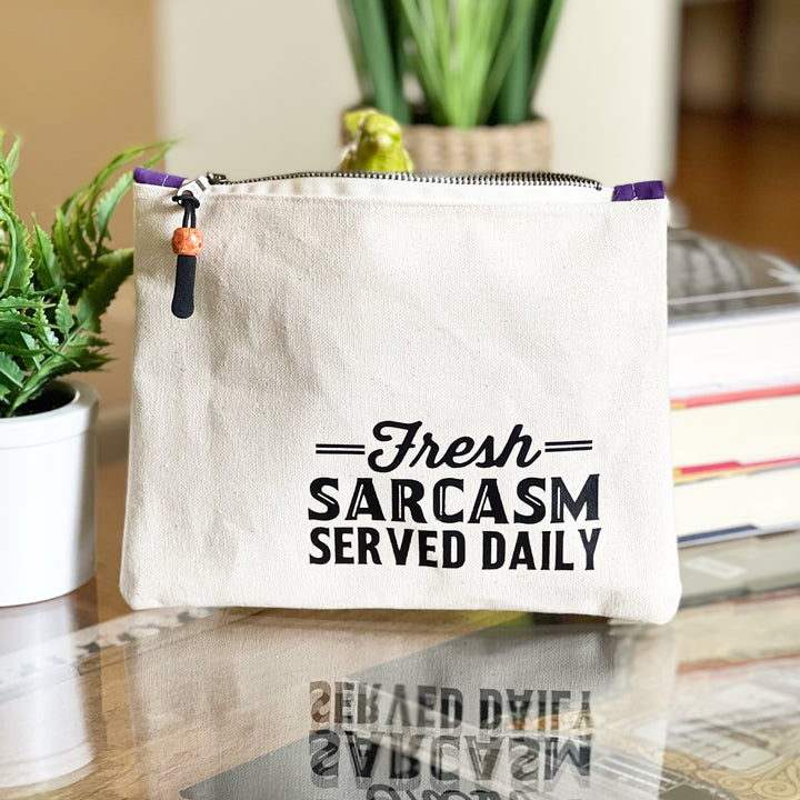 mini canvas makeup medication money zip bag
