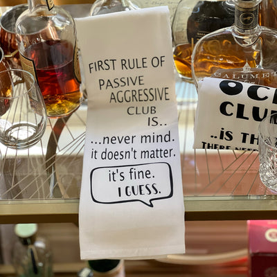 First rule of OCD Club - humorous bar tea kitchen towel LG