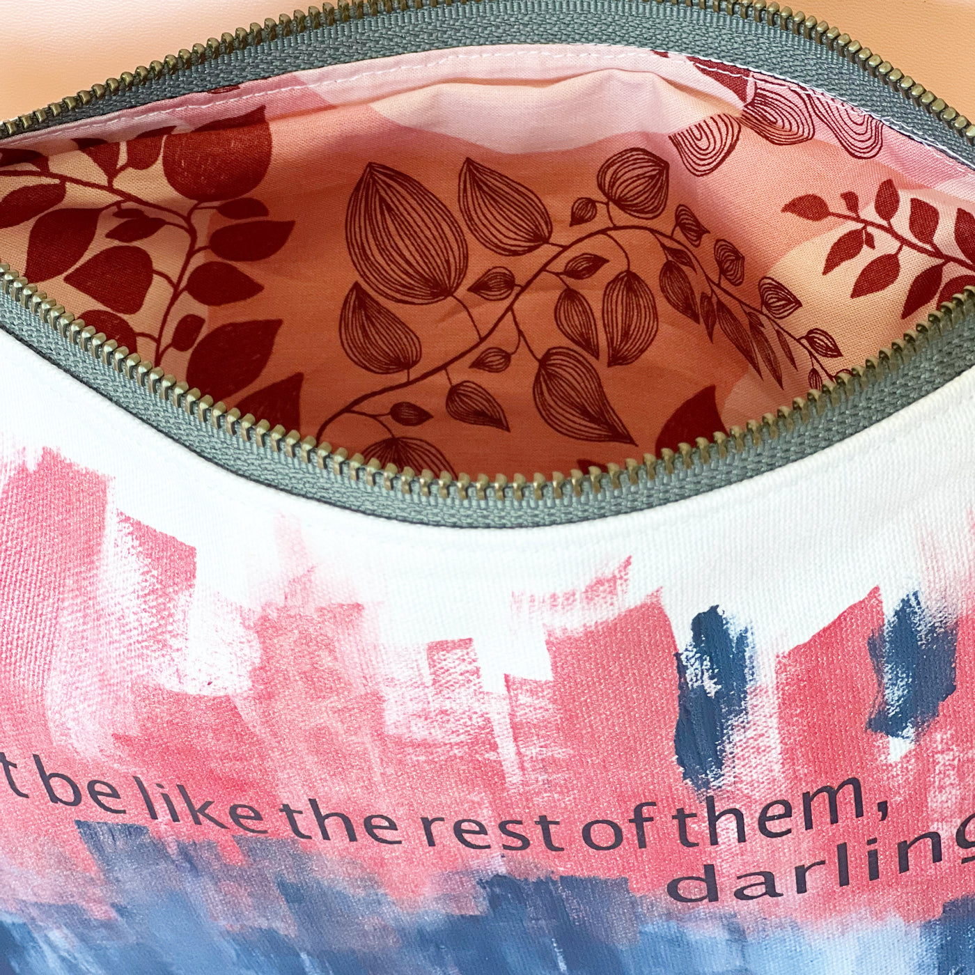 be unique darling, you're not like the others - canvas art zip bag