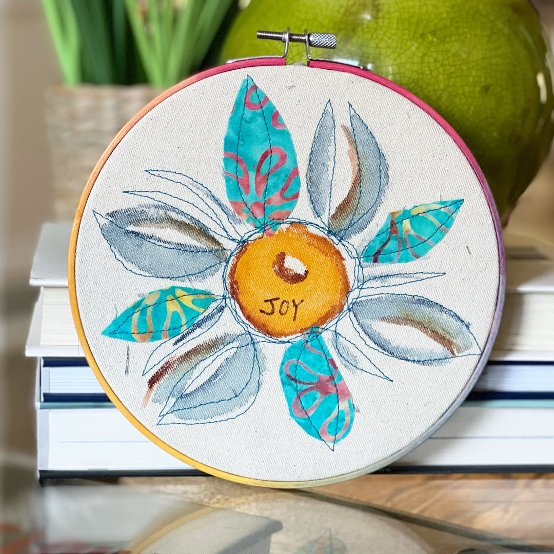 joy - word hoop art