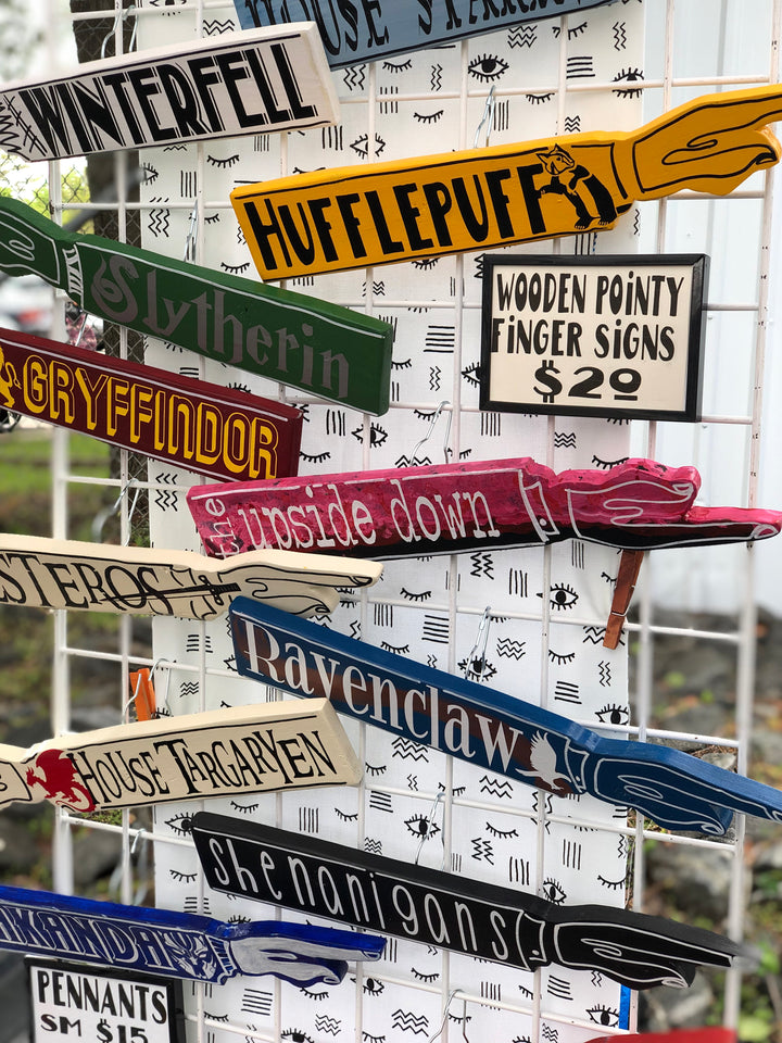 Custom Wooden Pointer Finger Sign