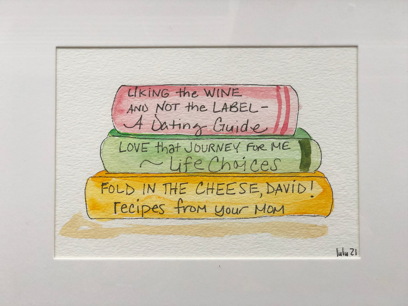 true life bookshelf vol. 13  - watercolor print