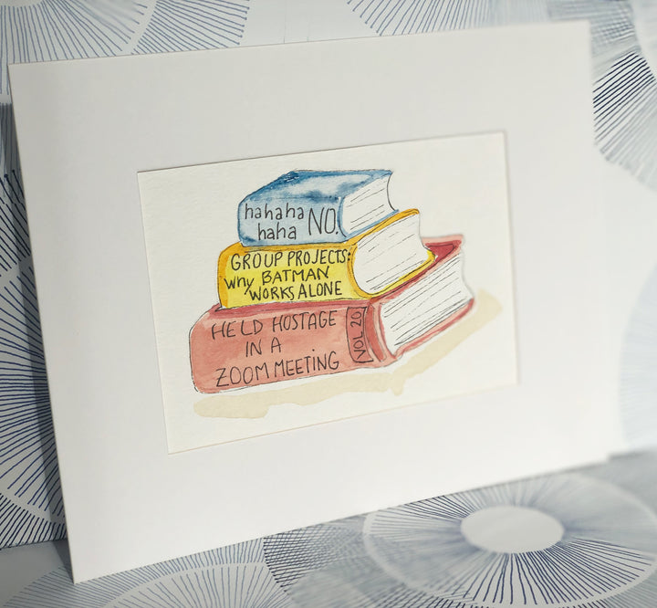 true life bookshelf vol. 12  - watercolor print