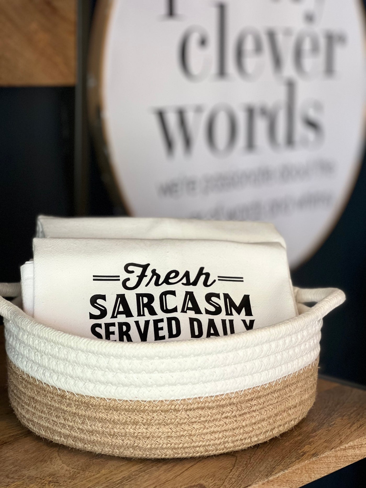 drink champagne, don't step in the butter - humorous bar kitchen towel SM