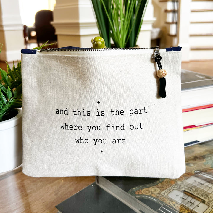 mini canvas makeup medication money zip bag