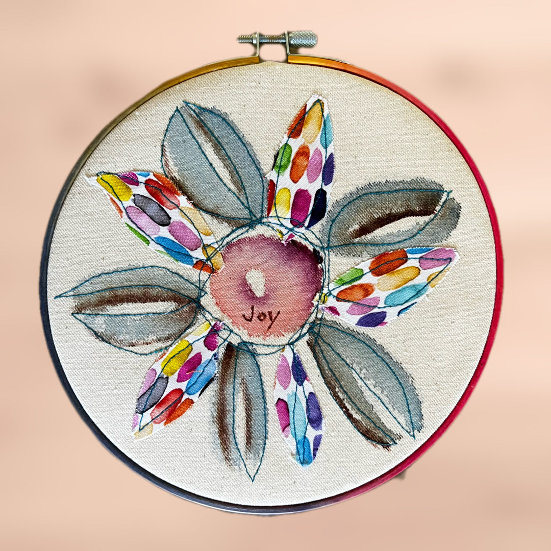 joy - word hoop art