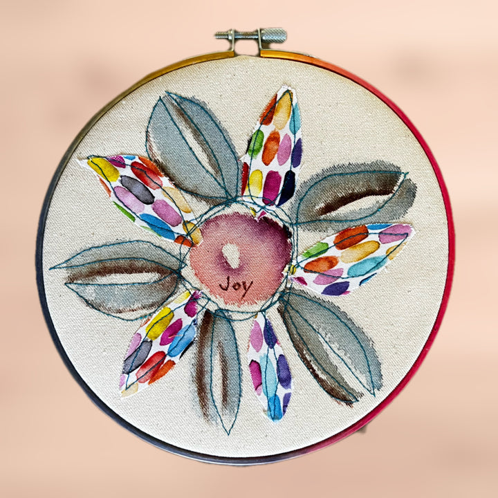 joy - word hoop art