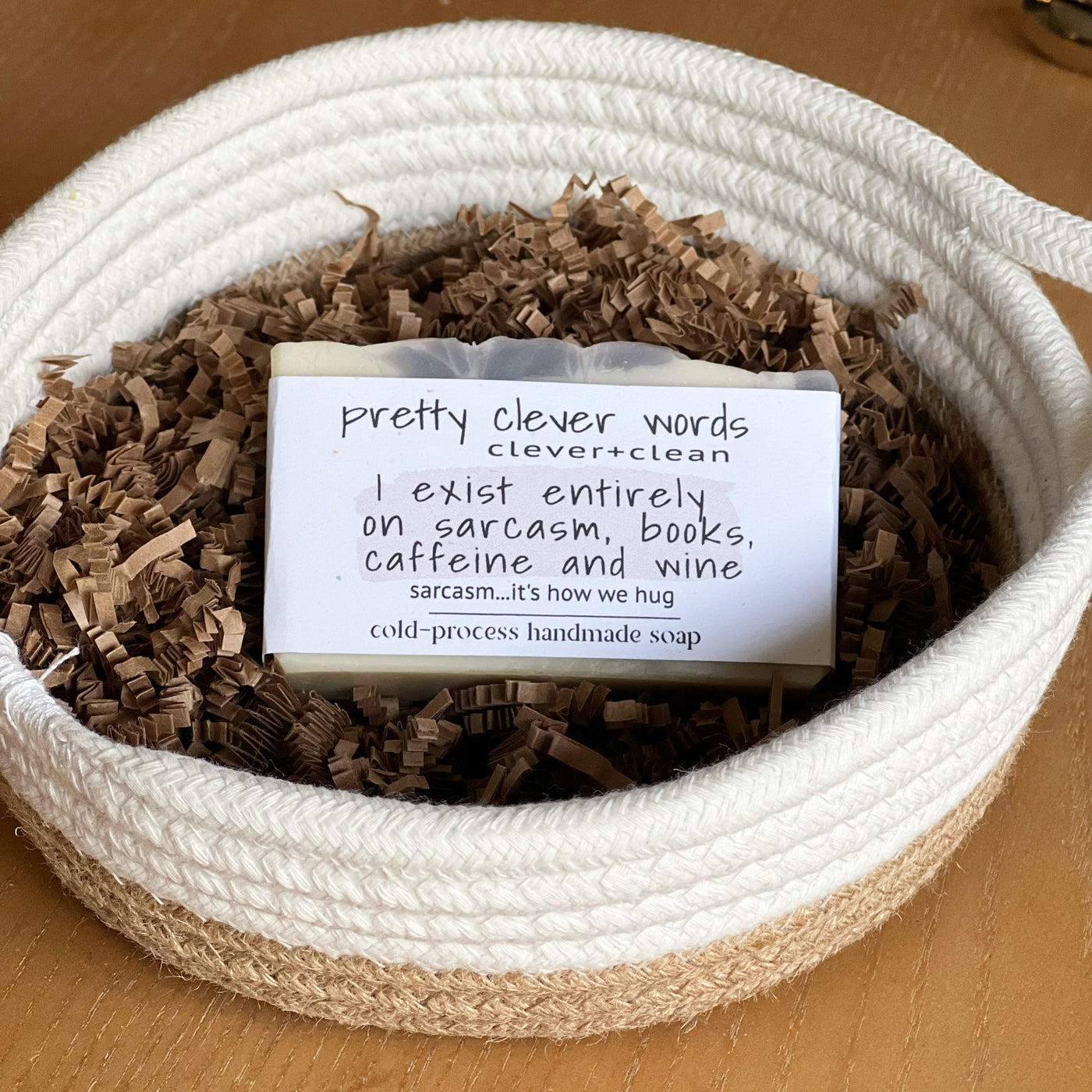 clever+clean peony amber bar soap - i exist entirely on sarcasm and caffeine