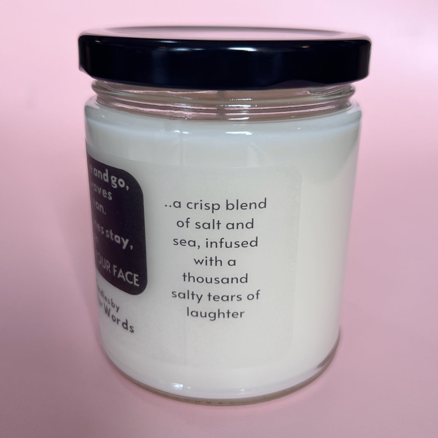 friends come and go in a word bubble - salt life candle