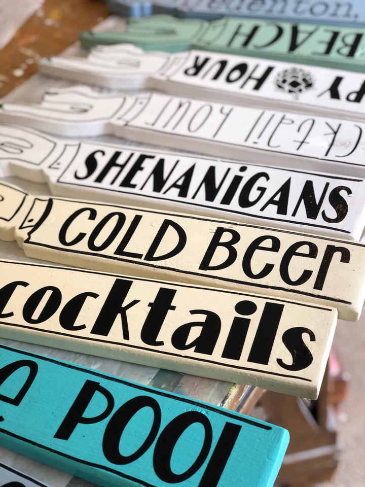 Custom Wooden Pointer Finger Sign