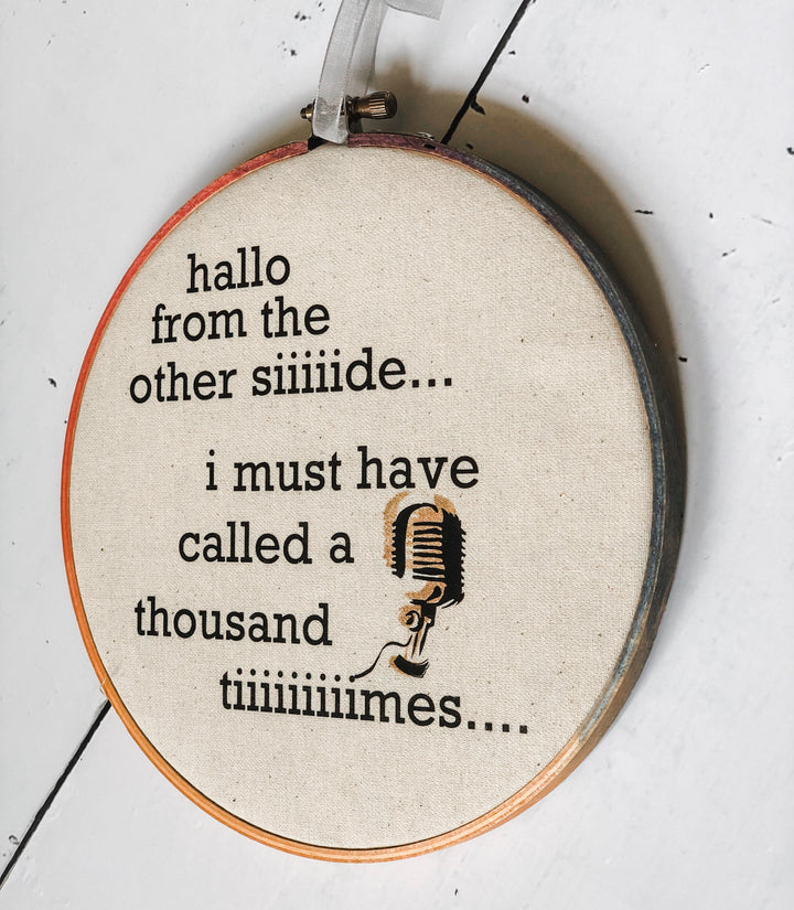 hallo from the other side - hoop art