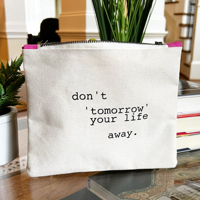 mini canvas makeup medication money zip bag