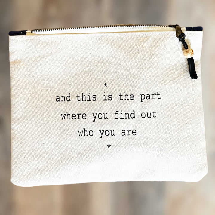 mini canvas makeup medication money zip bag