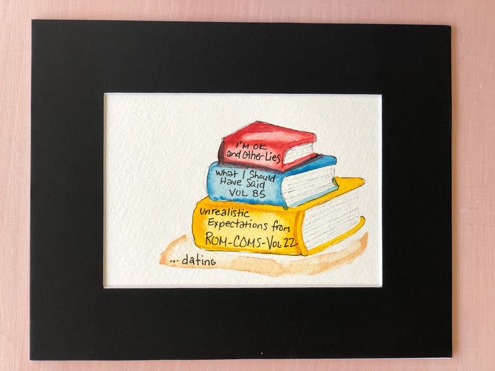 true life bookshelf vol. 18  - watercolor print